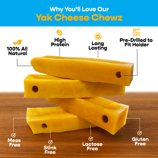 4 Pack Large Yak Cheese - Bully Bone Pro Included